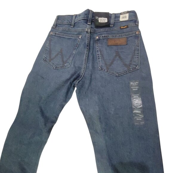 Wrangler Retro Mens Slim Straight Blue Denim Jeans 29X34 Western - Picture 6 of 7